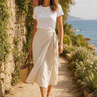 Ivory Wrap Skirt - Image 2